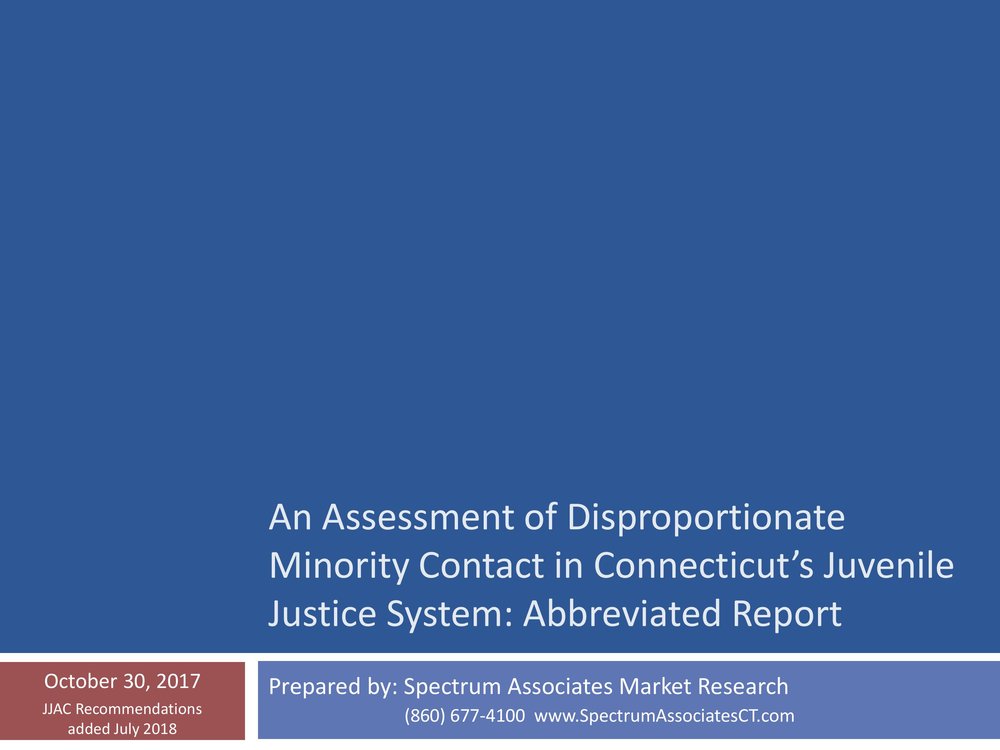 Racial &amp; Ethnic Disparities in CT Juvenile Justice