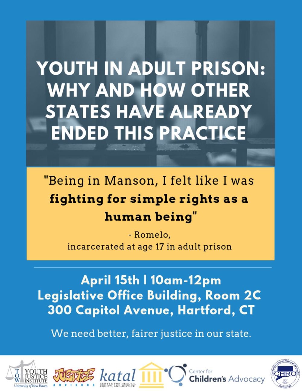 Save the Date: Forum on Youth In Adult Prison